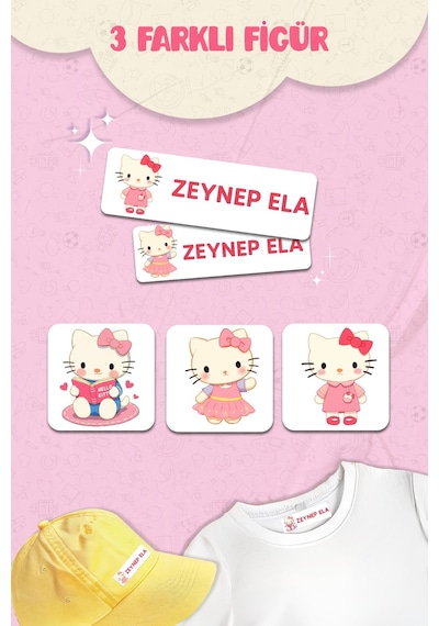 Kıyafet Etiketi - Okul Kıyafetlerine Kişiye Özel 30 Saniyede Kolay Uygulama Yıkanabilir - Hello Kety Çok Renkli