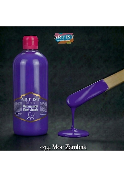 Multisurfaces Hibrit Akrilik Boyalar - 034 Mor Zambak Ahşap, Taş Tozu, Hobi, Dıy