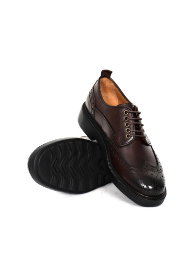 Hakiki Antik Deri Oxford Model Erkek Ayakkabı - Tuna 3817 Kahverengi