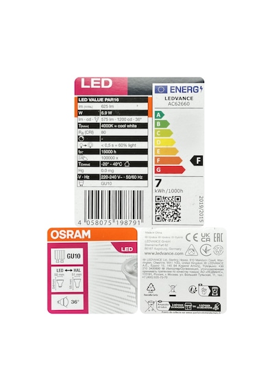 5 Adet Ledvance 6,9w Günışığı-ılık Beyaz 4000k Gu10 Duylu Led Spot Ampul