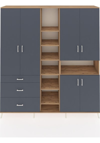 Hyperion Dolap 13 Raflı 3 Çekmeceli 6 Kapaklı 220x44x243 Çam-antrasit/antrasit Çok Renkli Hyperion Dolap 13 Raflı 3 Çekmeceli 6 Kapaklı 220x44x243 Çam-antrasit/antrasit Çok Renkli