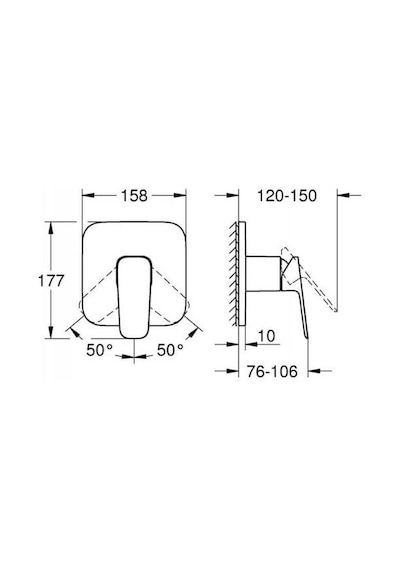 Grohe Cubeo Ankastre Duş Bataryası - 1017772430 Siyah