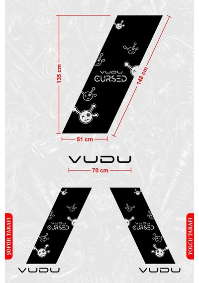 Vudu Cursed Yan Gövde Kaplama Sticker Siyahmat - 864812029