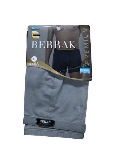 Berrak Erkek Gri 4'lü Paket 4488 Ince Lastikli Modal Boxer Short