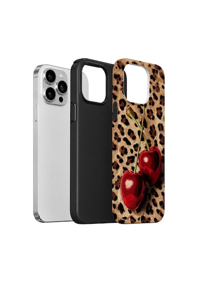 Velvoria Valestra Leopar Kiraz Apple iPhone Uyumlu 12 Pro Max Darbe Korumalı Kılıf Valestra Select - Leopar Kiraz