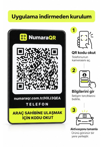 Numaraqr Qr Kodlu Araç Numaratörü Sticker Cam Içi Park Numarası