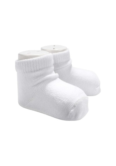 Bebegen Unisex Ekru Düz Patik Çorap 0-6 Ay Çok Renkli
