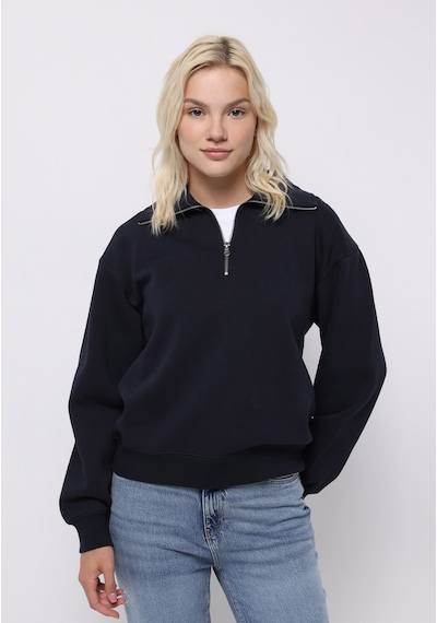Colins Regular Fit Fermuarlı Nakışlı Kadın Lacivert Sweatshirt Cl1065678 Q1.v2 Nav Lacivert
