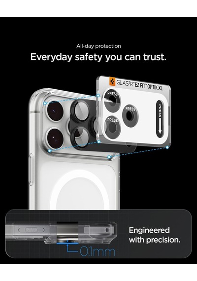 Apple Uyumlu iPhone 18 Pro İle Uyumlu Kamera Lens Koruyucu Tam Kaplayan Cam Kolay Kurulum Glas.tr Ez Fit Optik Pro Xl Dark Gray - Agl12035 Diğer