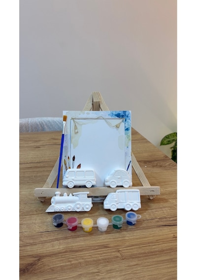 Mini Araçlar Alçı Boyama Seti Tren & Araba Figürlü