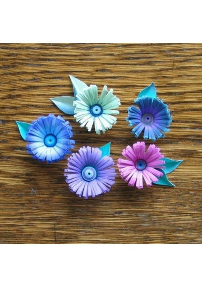 Renk Geçişli Çizgili Quilling Kağıdı Mavi - Beyaz
