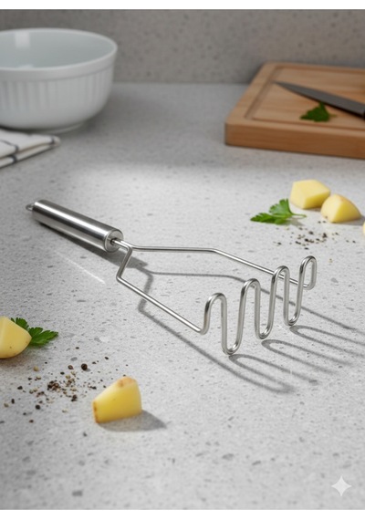 Pratik 24 Cm Lüks Paslanmaz Metal Patates Ezici Patates Ezici Püre Çelik