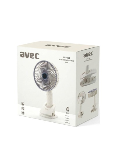 Avec Av-f131 4 Ü 1 Arada Usb Şarjlı Çok Fonksiyonlu Fan - Klipsli Döner Başlıklı Vantilatör
