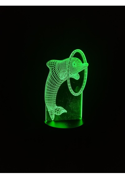 3d Yunus Figürlü Gece Lambası Çok Renkli