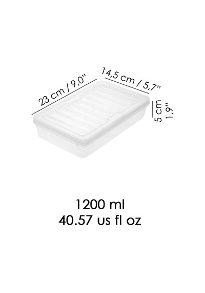 4'lü Şeffaf Kapaklı Mikrodalga Uyumlu Saklama Kabı - Organizer Düzenleyici Gıda Erzak Kabı 4x1200ml Şeffaf