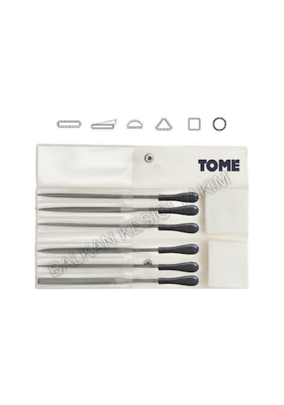 Tome Saplı Saatçi Eğe Takımı 12 Parça Set 180mm