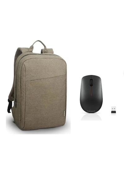 Lenovo 400 Kablosuz Mouse Gy50r91293 + Gx40q17228 15.6" Toploader B210 Notebook Sırt Çantası Yeşil Yeşil