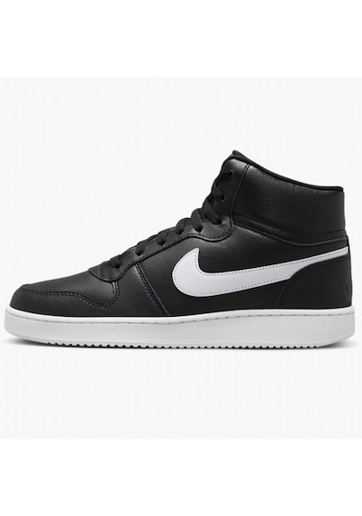 Nike Ebernon Mid Triple Leather Erkek Sneaker Hakiki Deri Bilekli Spor Ayakkabı Siyah