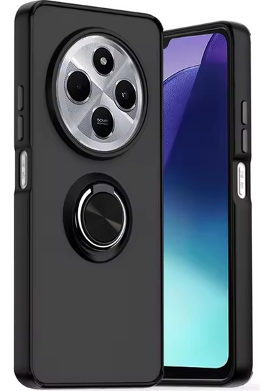 Xiaomi Redmi 14c Uyumlu Kılıf Montreal Yüzüklü Silikon Kapak - Siyah