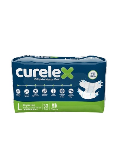 Curelex Belbantlı Hasta Bezi Large 30'lu L