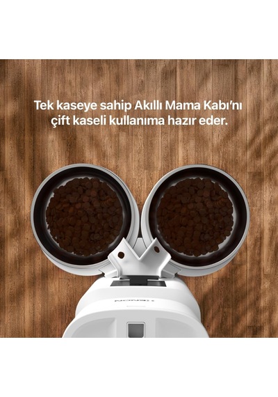 Akıllı Otomatik Kedi Mama Kabı Çift Kaseli Fhd Gece Görüş Kameralı Hareket Algılamalı Mobil Uygulama Denetimli