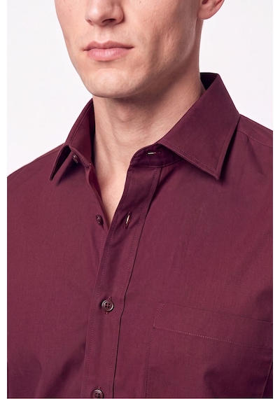 Slim Fit Pamuklu Bordo Gömlek G 1607