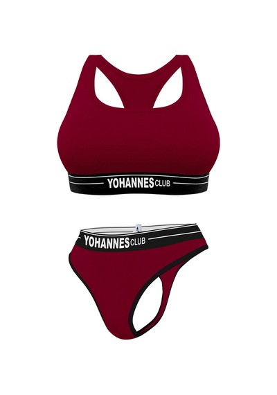Yohannes Club, Kadın Pamuklu İç Çamaşırı Takımı, Renk Seçenekli, Büstiyer-kemerli Tanga Külot Bordo Yohannes Club, Kadın Pamuklu İç Çamaşırı Takımı, Renk Seçenekli, Büstiyer-kemerli Tanga Külot Bordo
