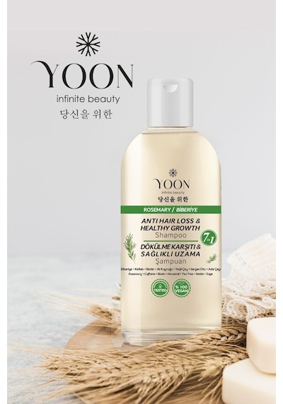 Yoon 2'li Set Saç Dökülme Karşıtı, Hızlı Saç Uzatma, Biberiyeli Tuzsuz Şampuan 2x400ml Tüm Saç Tipleri