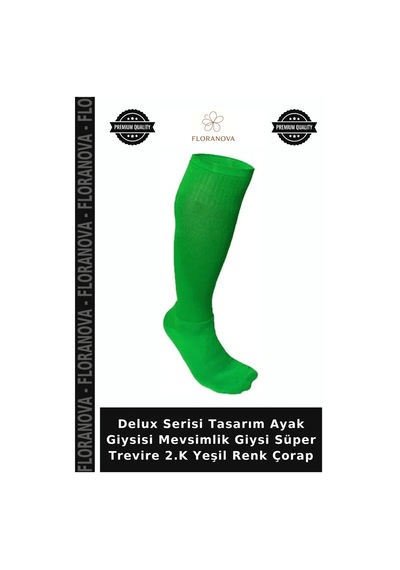Floranova Delux Serisi Tasarım Ayak Giysisi Mevsimlik Giysi Süper Trevire 2.k Yeşil Renk Çorap