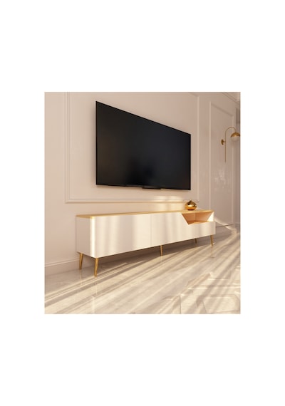 Saren 180 Cm Tv Ünitesi Tv Sehpası Safir Meşe - Beyaz Safirmeşe-beyaz