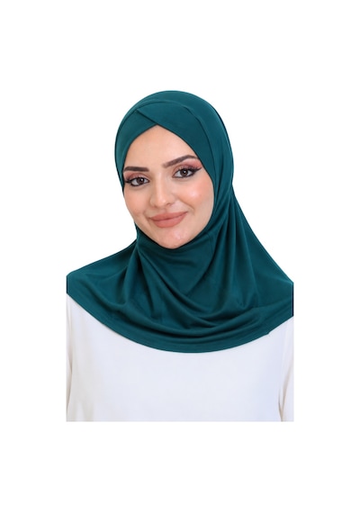 Modish Group Kadın Hazır Türban Çapraz Tek Parça Pratik Namaz Başörtüsü Zümrüt
