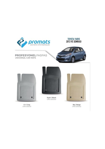 Bermot Toyota Yaris 2013 Sonrası Oto Paspas Profesyonel 4d Siyah