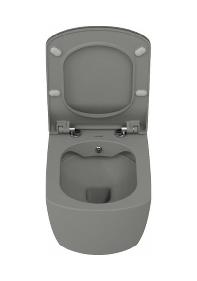 Creavit Elegant Rim-off Duroplast Yavaş Kapanan Klozet Kapaklı Cool Grey Set