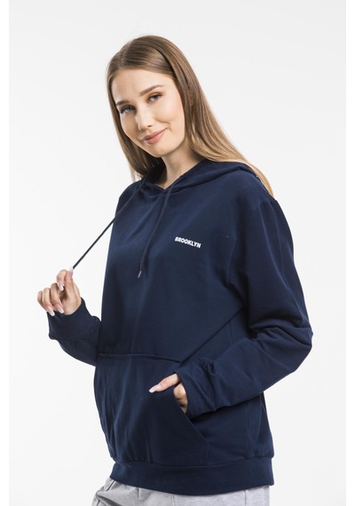 SPR21K61Baskılı Kapş.Kanguru Cepli Sweatshirt