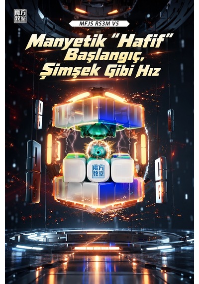 Moyu Mfjs Rs3m V5 3x3 Manyetik Hız Küpü Robot Standlı Çift Ayarlı Profesyonel Speed Cube