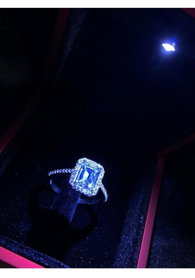 Vog Pırlanta Montür Effective Diamond Baget Evlilik Tektaşı 925 Ayar Gümüş Sevgiliye Eşe Yüzük
