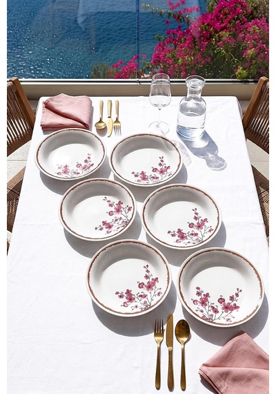 Lüx Sakura Desen Seramik 6 Kişilik Yemek Seti 20 Cm Diğer