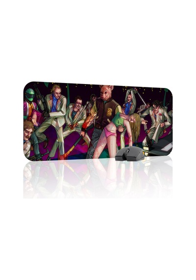 Hotline Miami Kaymaz Dikişli Kauçuk Oyuncu Mousepad V5 - 70x30 Xl Gaming Mouse Pad Fare Altlığı