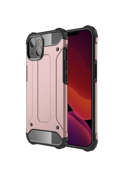 Noktaks - Apple Uyumlu iPhone   13 - Kılıf   Çift Katman Zırh Tank Crash Military Kapak - Rose Gold