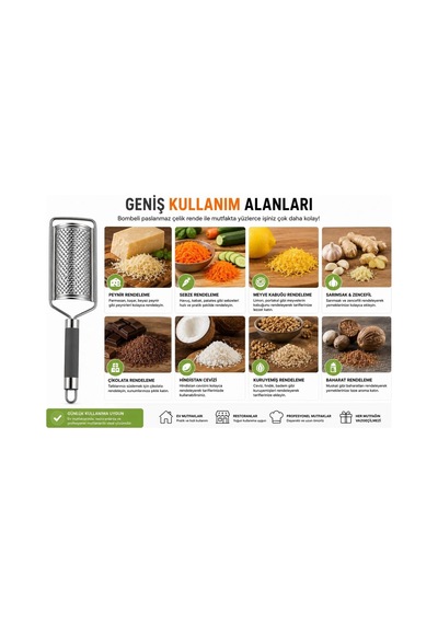 Paslanmaz Çelik El Rendesi Keskin Bombeli Yüzey, Kaymaz Ergonomik Sap Peynir, Çikolata, Sarımsak Ve Sebze Re Diğer