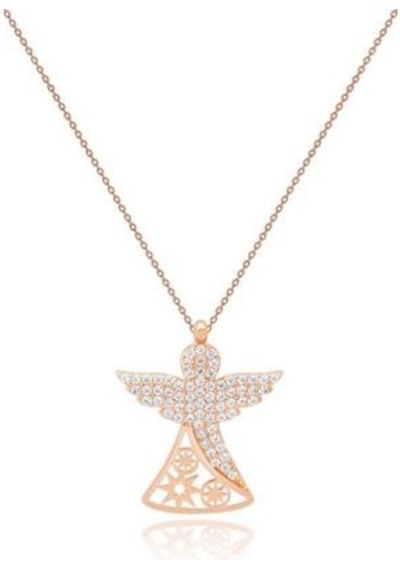 Diamond Line-Gülaylar - Pembe Altın 14 Ayar Mevlana Kolye