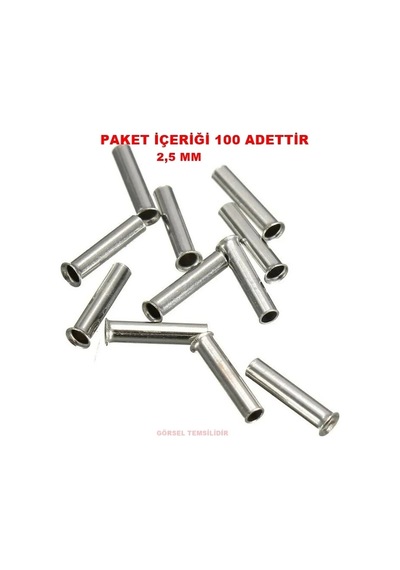 Gwest İzolesiz Kablo Yüksüğü 2,5mm E 12mm 100 Li Pk.