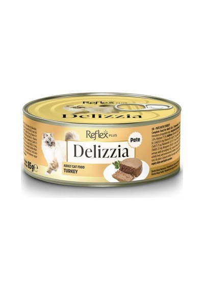 Reflex Plus Delizzia / Kıyılmış Hindi Etli Yetişkin Kedi Maması 85g X 24 Adet