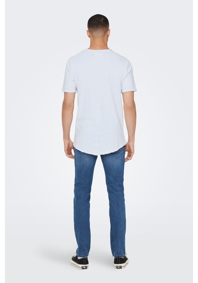 Only & Sons Erkek Onsbenne Bisiklet Yaka T-Shirt 22017822 A.Mavi Açık Mavi