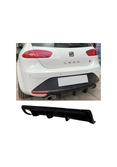 Seat Leon Mk2.5 Difüzör Difizör Plastik Parlak Siyah 2009 2010 2011 2012 Arka-bodykit-ek-karlık