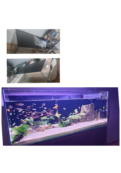 Akvaryum Arkası Siyah Piano Black Fon 150 x 50 CM Hava Kanallı Ragle + Maket Bıçağı
