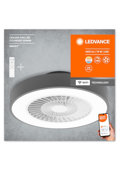 Ledvance Smart Led Led Fanlı Tavan Armatürü Gri