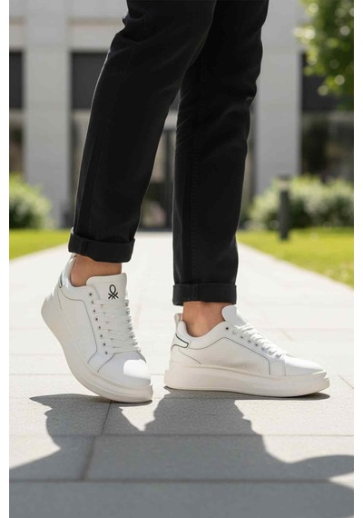 United Colors Of Benetton Beyaz Bağcıklı Erkek Sneaker Bnı-12081 M