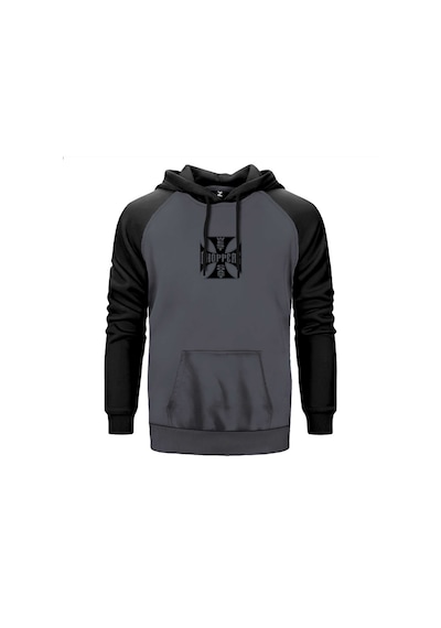 West Coast Choppers Gri Renk Reglan Kol Sweatshirt Gri