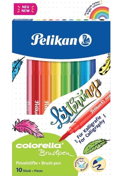 Pelikan Colorella Brushpen 10'lu Fırça Uçlu Keçeli Boya Kalemi /